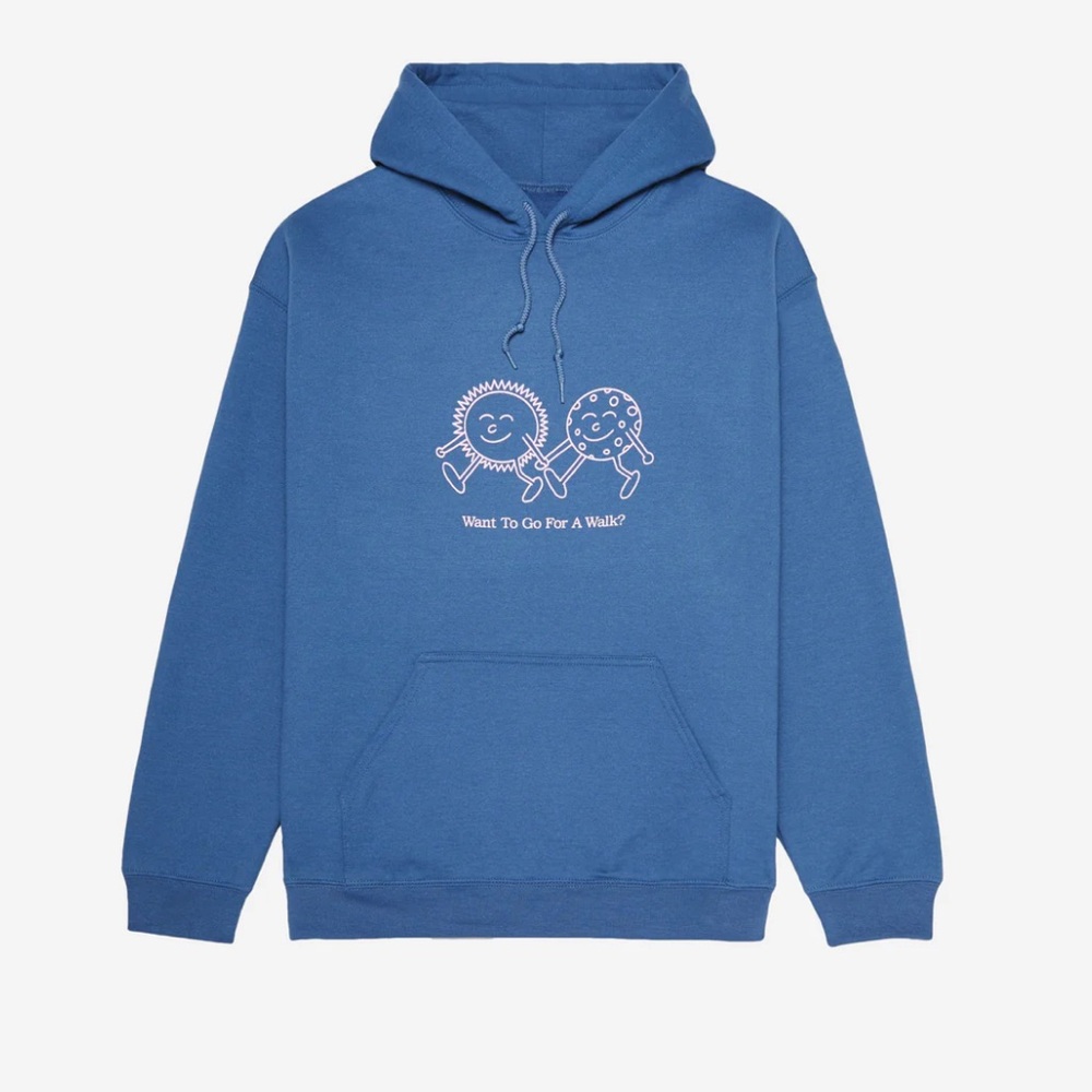 Lonely Ghost Go For A Walk Hoodie in Indigo Blue & Pink